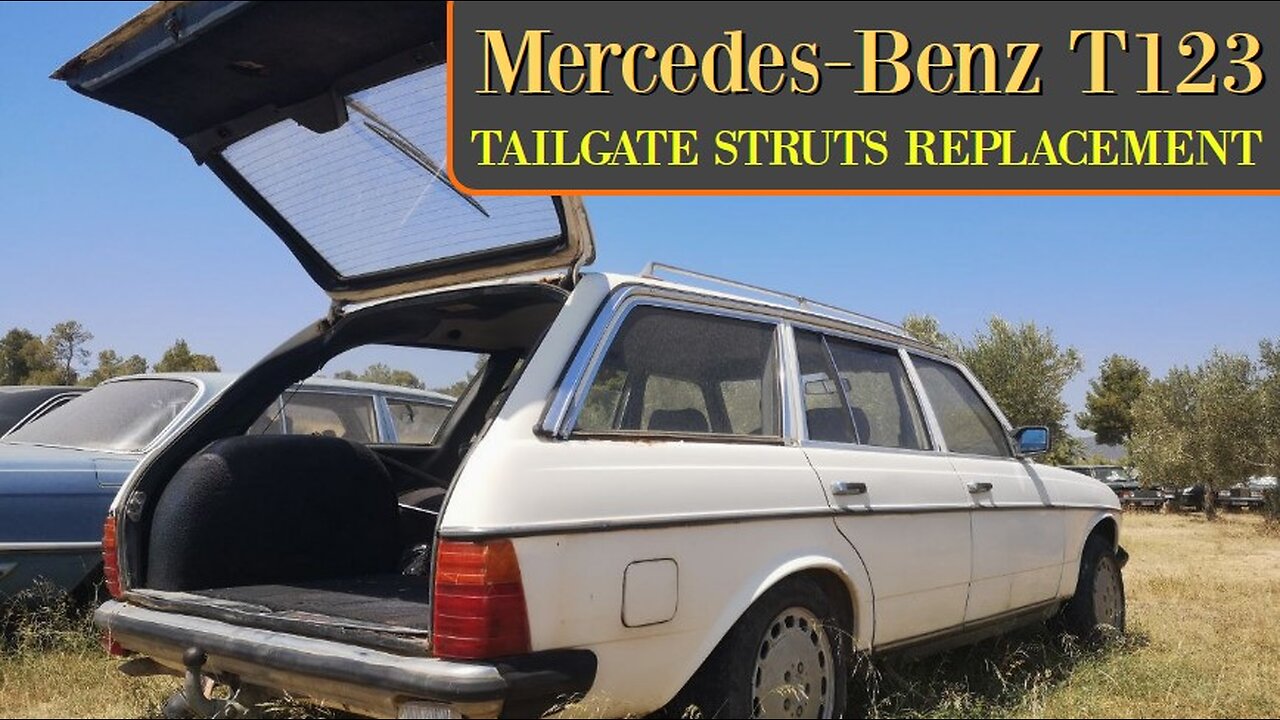 Mercedes Benz T123 - How to replace the tailgate struts replacement tutorial quick fix W123