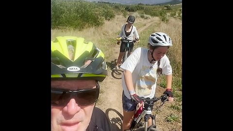 Mark riding Oak Valley with his granddaughters