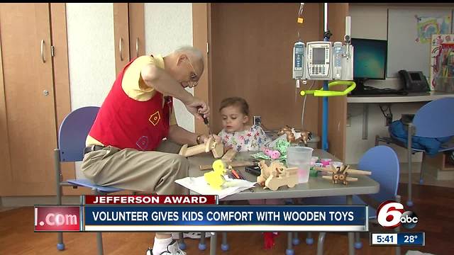 Jefferson Award: Volunteer gives kids comfort with wooden toys