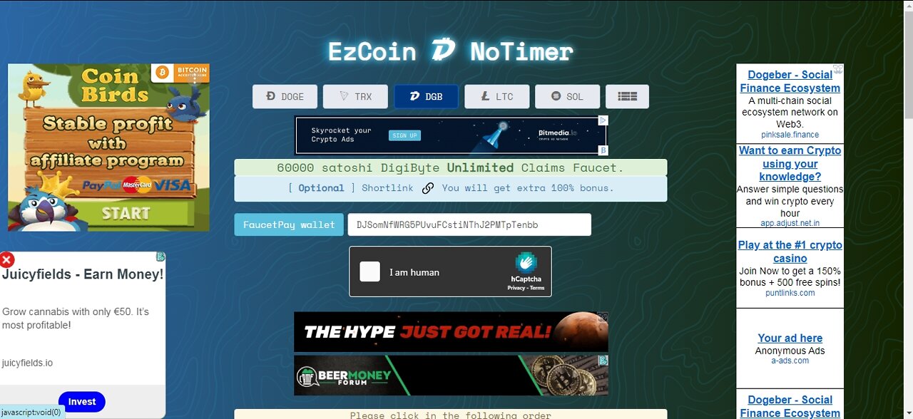 Earn 60000 DigiByte Unlimited Claims Faucet At EzCoin D NoTimer Instant Withdrawal With FaucetPay