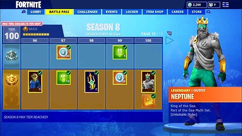 Fortnite SEASON 8 BATTLE PASS Leaked! NEW SEASON 8 REWARDS/ UNLOCKS LEAKED (Fortnite Season 8 Skins)