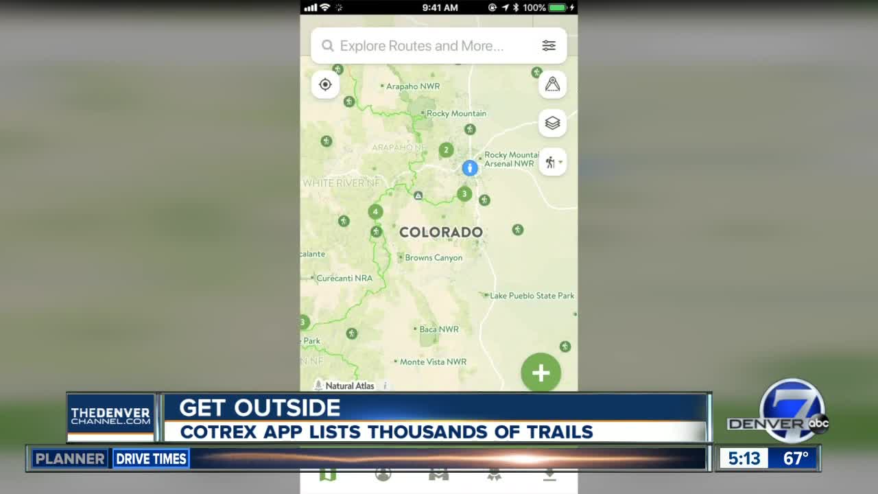 COTREX app lists thousands of trails