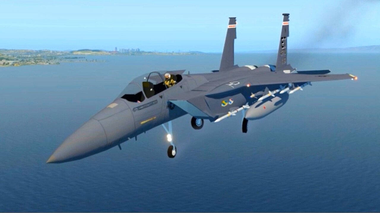 Fighter Jet F-15 Eagle Landing Approach / X-Plane 11