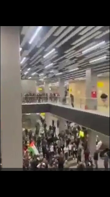 People looking for Jews in Makhachkala Airport after arrival of a plane from Israel.