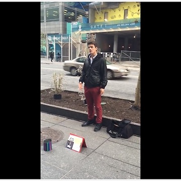 Unexpected street singer leaves pedestrians in awe!