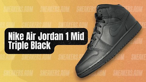 Nike Air Jordan 1 Mid Triple Black (GS) - 554725-091 - @SneakersADM