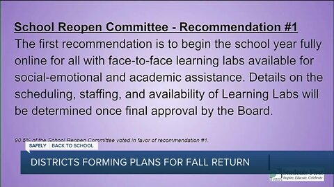 Districts forming plans for fall return