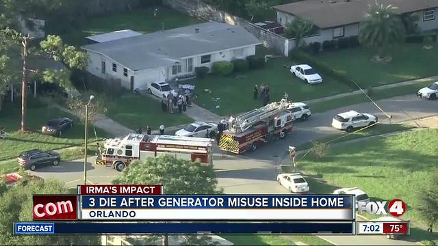 Three dead of carbon monoxide poisoning in Orlando