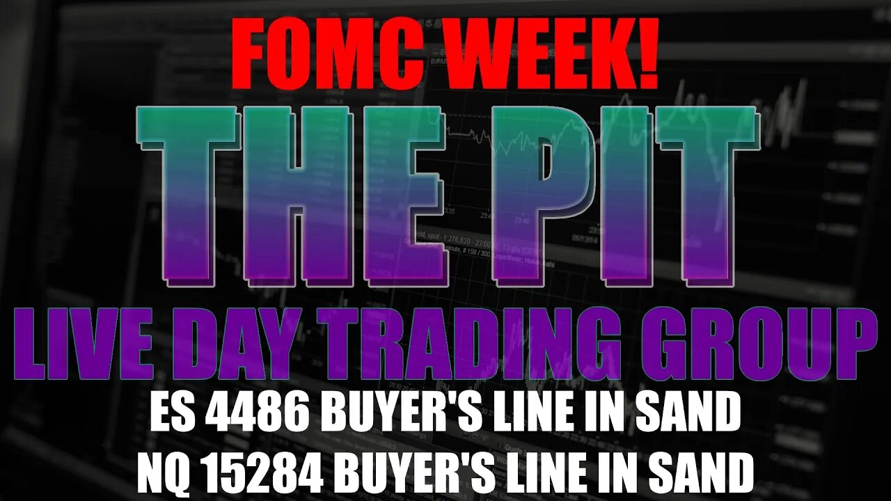 FOMC Week Begins - ES & NQ Testing Buy Zones Early - Premarket Trade Plan - The Pit Futures Trading