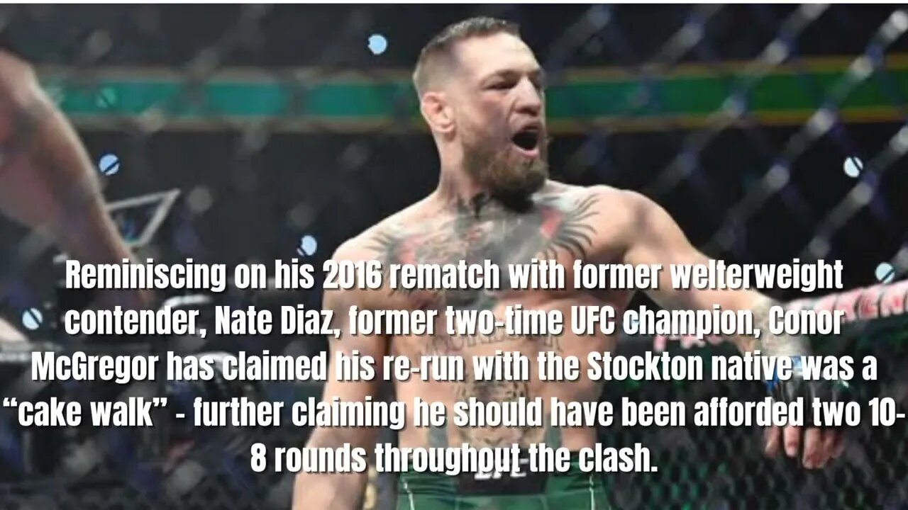 Conor McGregor: Nate Diaz Rematch Will Be a "Cake Walk" Ahead of Return to Octagon | Professional