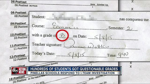 Hundreds of students received questionable grades