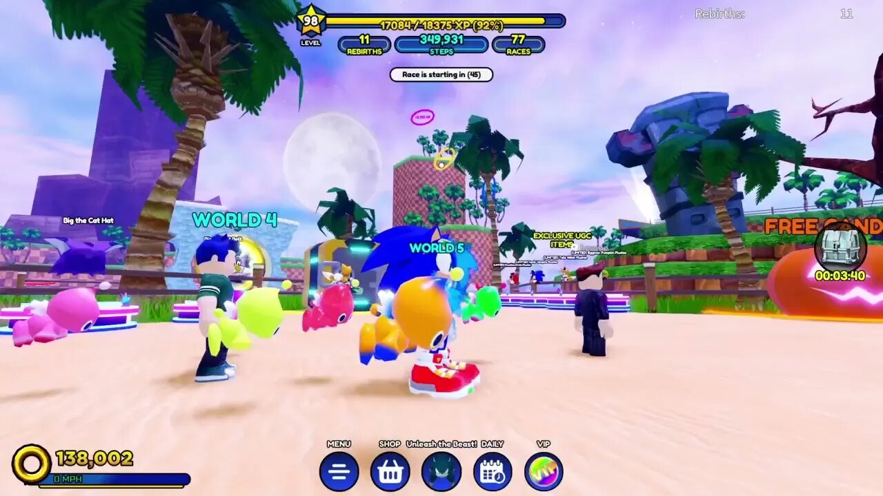 ROBLOXXX JOGANDO SONIC SPEED SIMULATOR COM TOTOY GAMES- LIVE TWITCH @NEWxXx Games #roblox #sonic