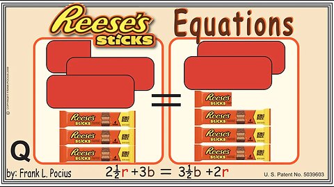 VISUAL REESES STICKS 2.5r+3b=3.5b+2r EQUATION _ SOLVING EQUATIONS _ SOLVING WORD PROBLEMS