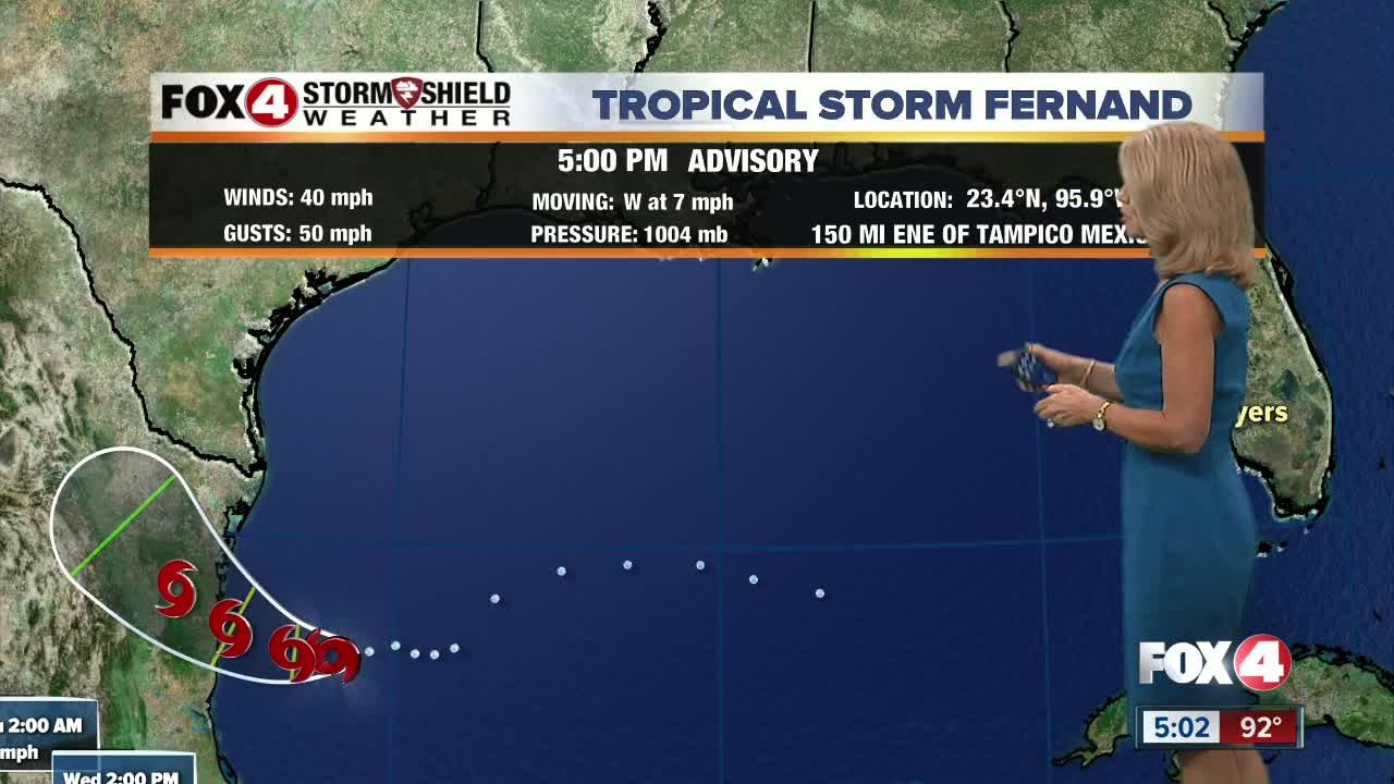 Tropical Storm Fernand develops in the western Gulf