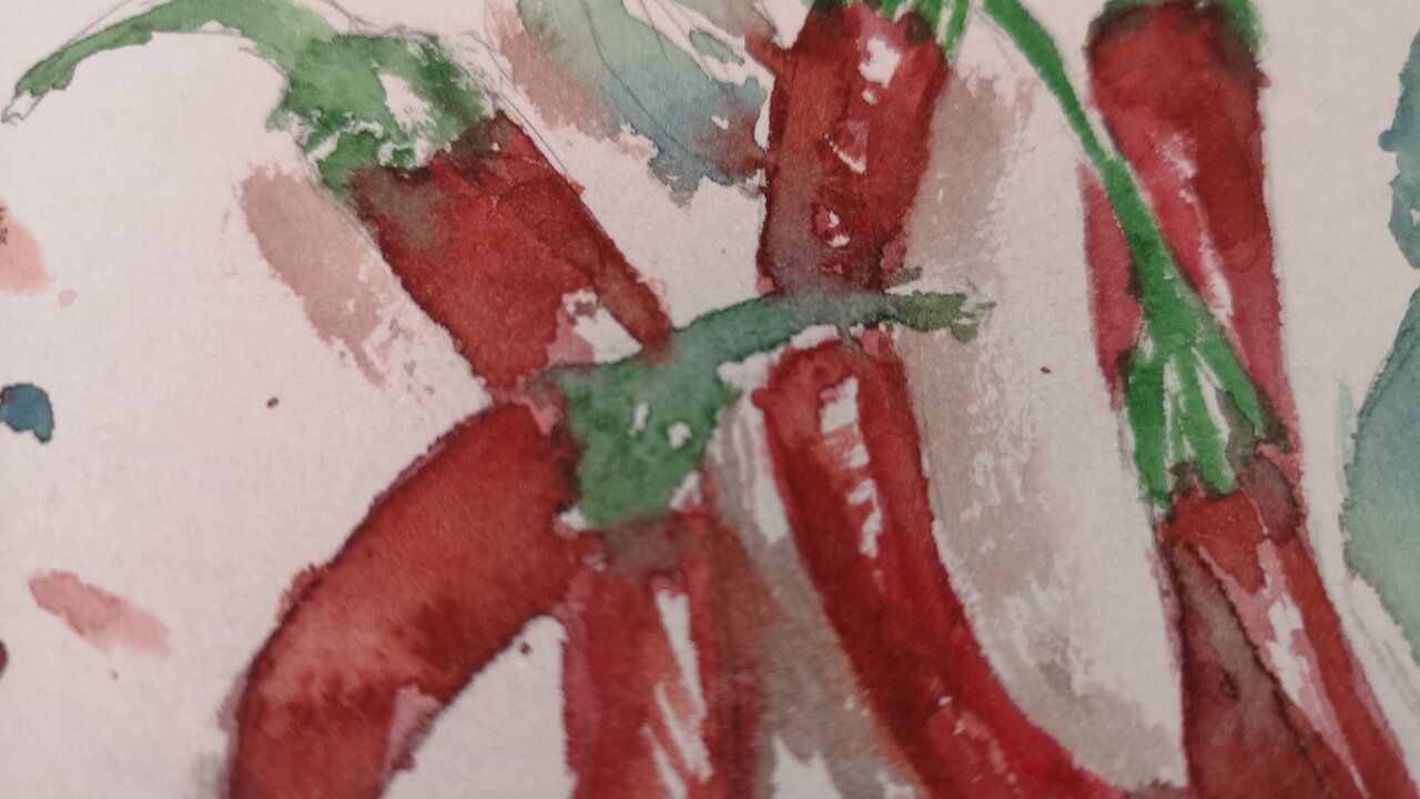 Watercolor Chilli Peppers🌿 // Episode 25