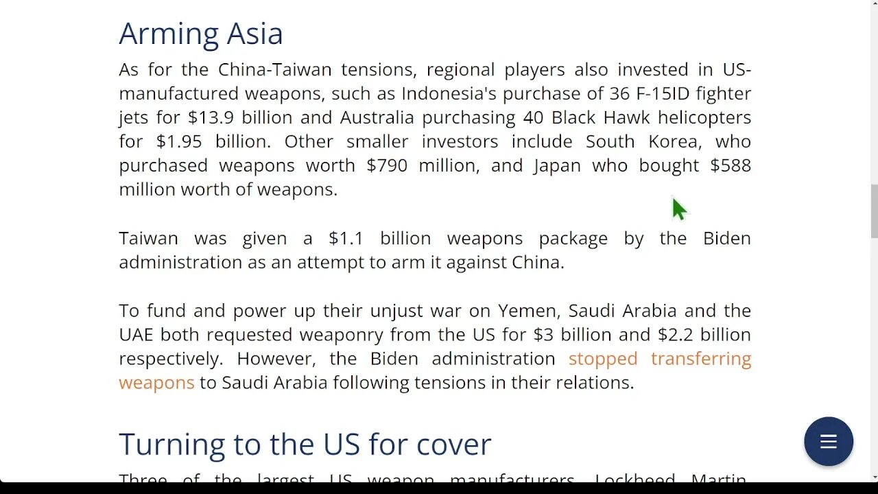 美國武器製造商利潤在 2022 年飆升