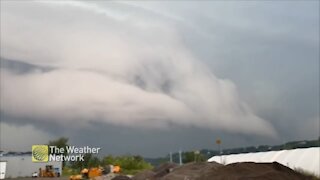 Timelapse: Storm cloud grows and glides across the sky