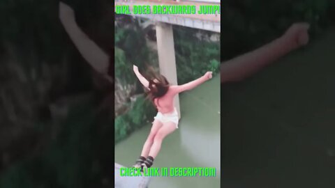 Girl Does Backward Bungee Jump! #Shorts #YoutubeShorts #ExtremeSports #Bungee #Bungy #BungeeJump