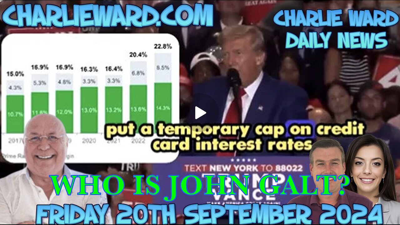 CHARLIE WARD DAILY NEWS BRIEF- PUT A CAP ON CREDIT CARD INTEREST RATES. JGANON, SGANON