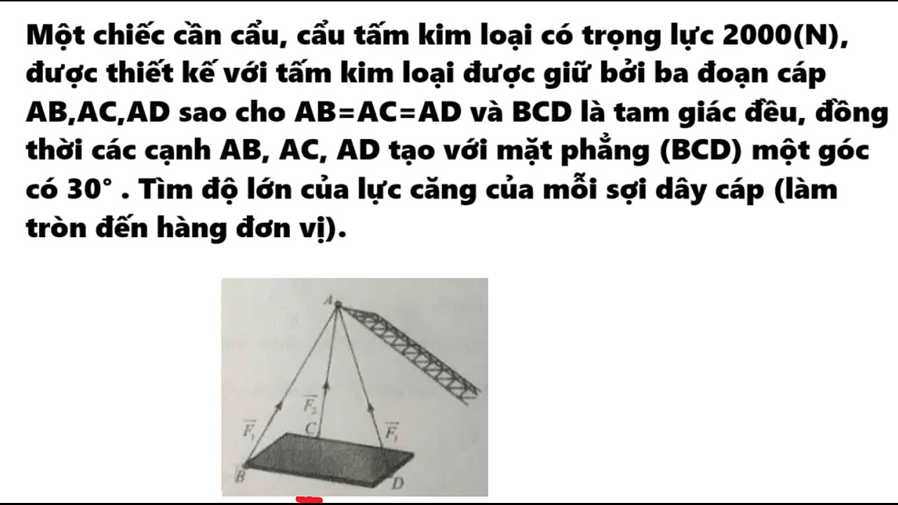 Một chiếc cần cẩu, cẩu tấm kim loại có trọng lực 2000(N), được thiết kế với tấm kim loại