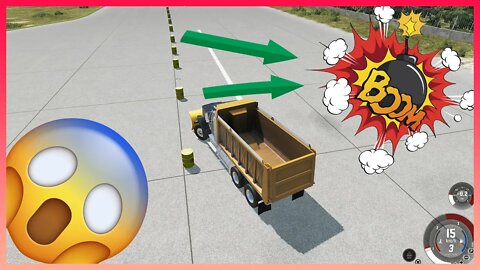 TruckFails | Trucks vs Explosive Barrel #01 | BeamNG.Drive |TrucksFails