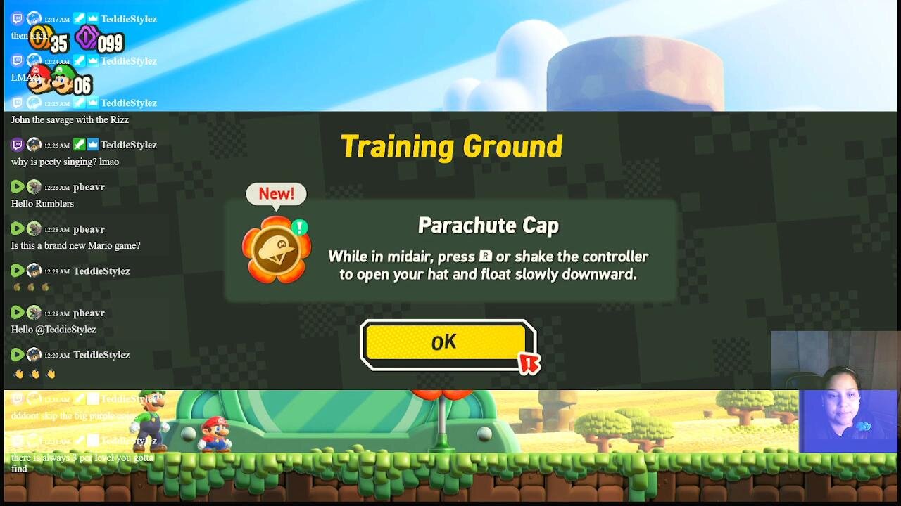 Super Mario Wonder Parachute training