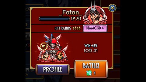 I lost lol 😂 Skullgirls Mobile Rift Battles