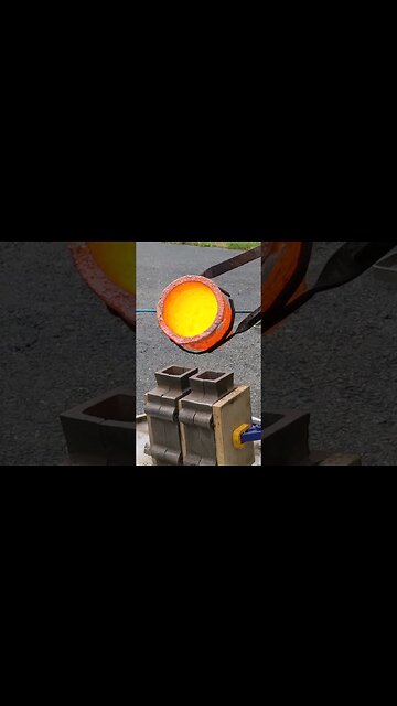 Pouring Molten Copper #shorts #copper #fun