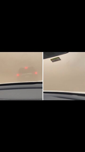 Insane apocalyptical storm totally engulfs vehicles on highway