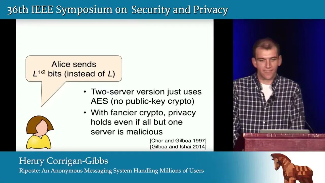 Riposte An Anonymous Messaging System Handling Millions of Users