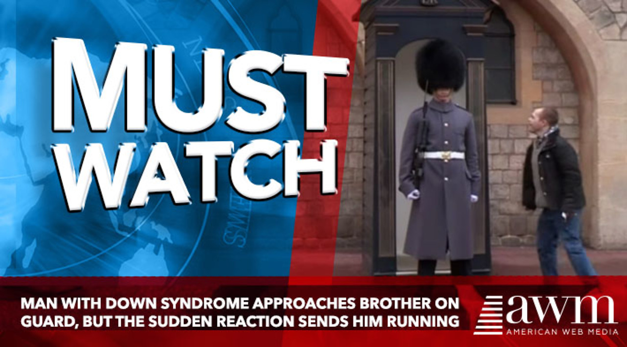 Man With Down Syndrome Approaches Brother On Guard, But The Sudden Reaction Sends Him Running