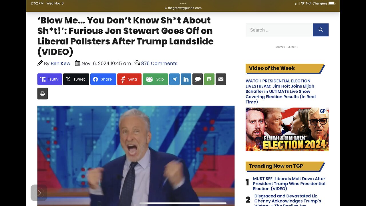 ‘Blow Me… You Don’t Know Sh*t About Sh*t!’: Furious Jon Stewart Goes Off on Liberal Pollsters