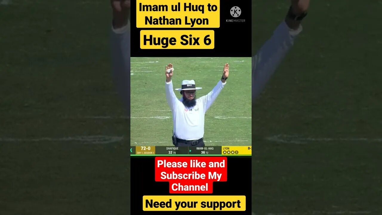 Imam ul huq Huge Six to Nathan Lyon| Pak vs Aus | #imamulhaq #nathanlyon | Benaud-Qadir trophy