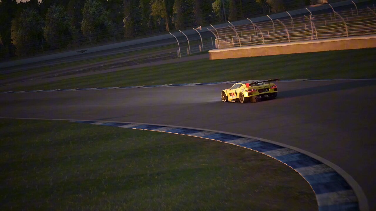 Assetto Corsa - Chevrolet C8 Z06 GT3 - Indianapolis Motor Speedway Road Course - Drone Cam Footage