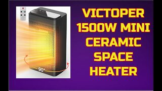 Victoper 1500W Electric MINI Ceramic Desk Heater, Remote, Timer