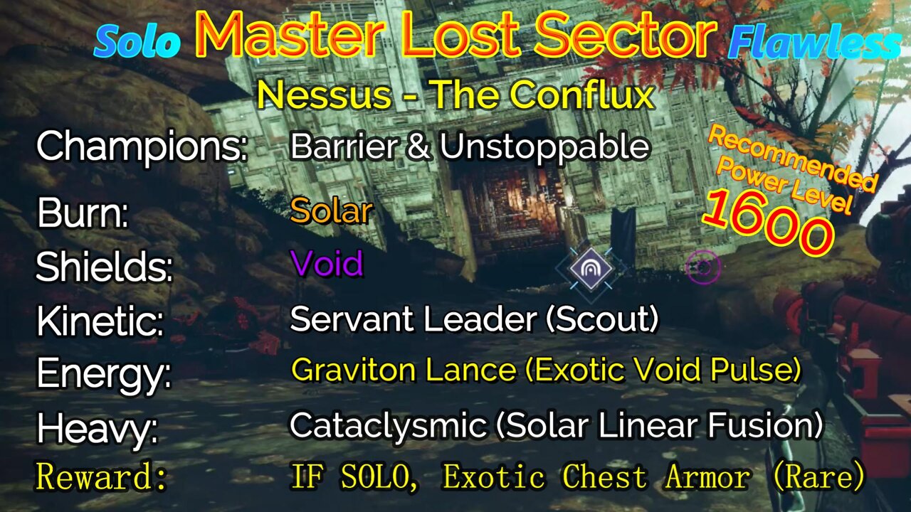 Destiny 2 Master Lost Sector: Nessus - The Conflux on my Hunter Solo-Flawless 10-9-22