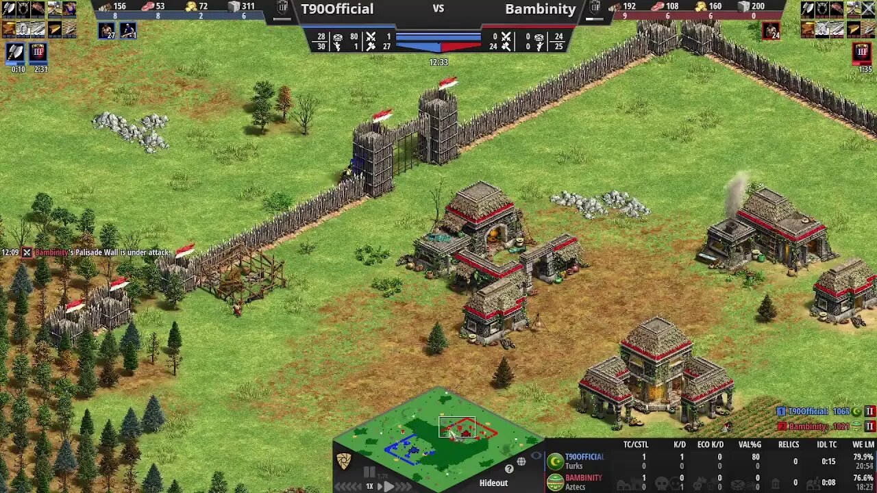 T90Official (Turks) vs Bambinity (Aztecs): FC Janissary or all in eagle siege? Casting the Casters