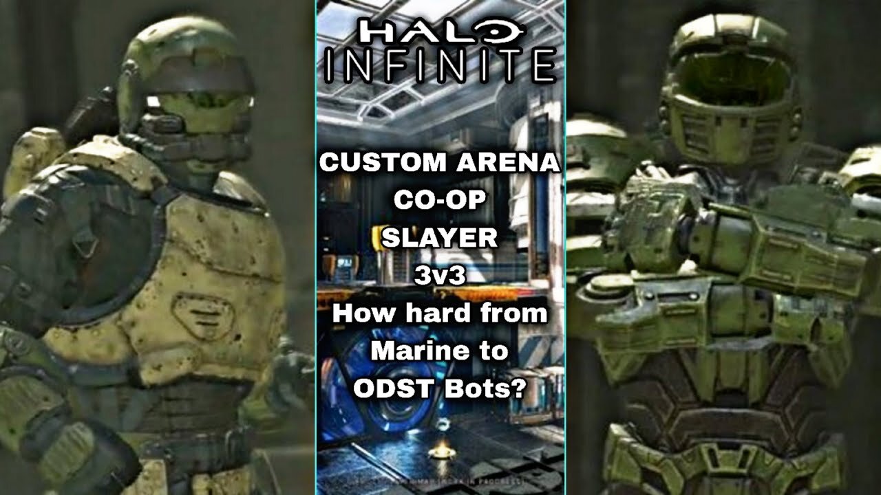 XB1 Halo Infinite G47, 2P local splitscreen Slayer on Recharge, Versus Marine & ODST Bots.
