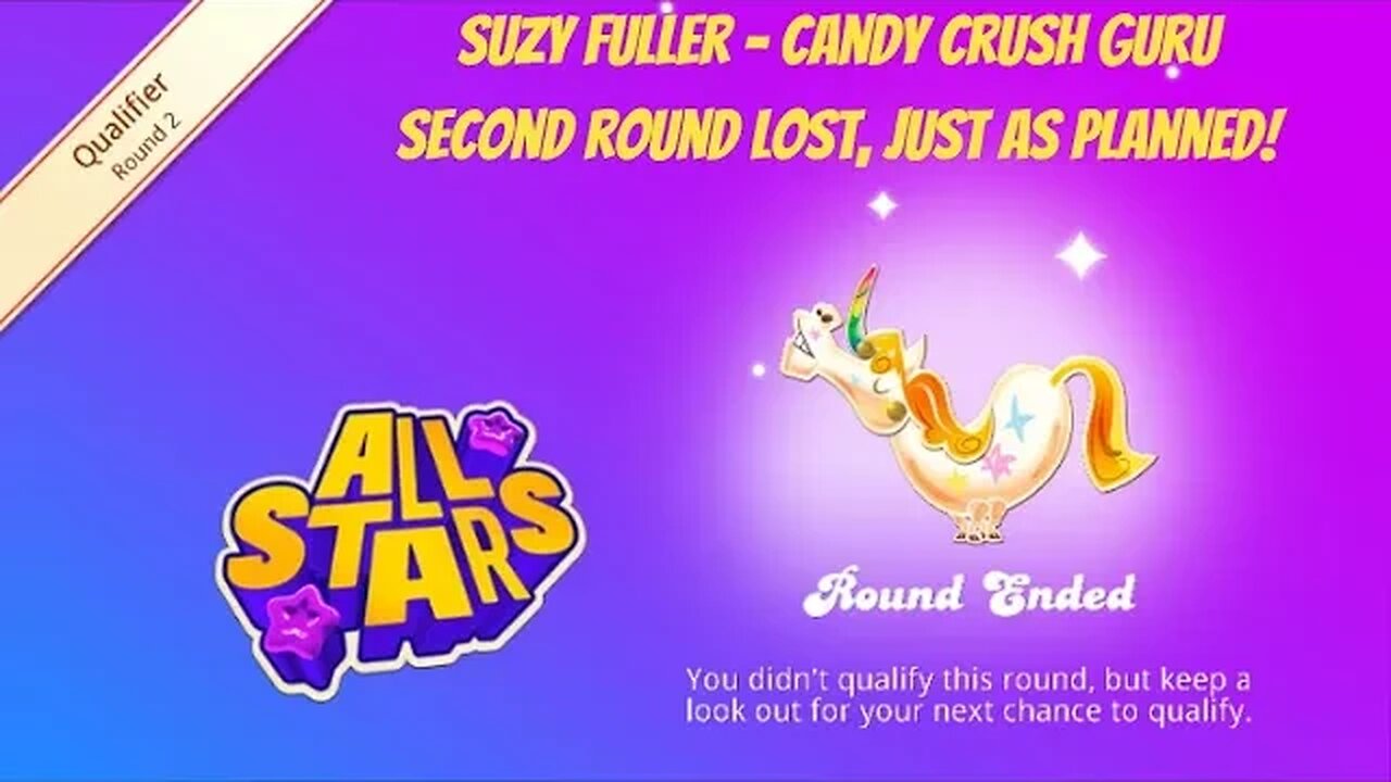 Second Qualifying Round of All Stars lost, just as planned. Come back later for my encore failure!