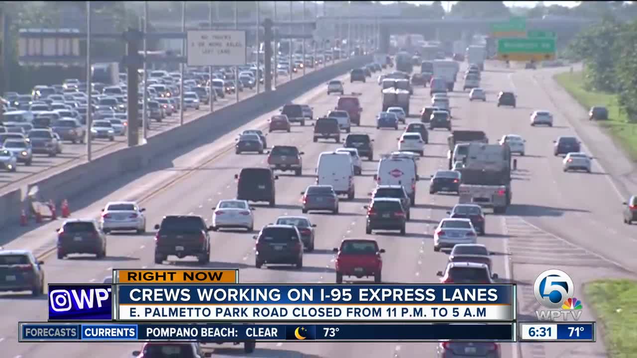 Crews working on I-95 express lanes in Boca Raton