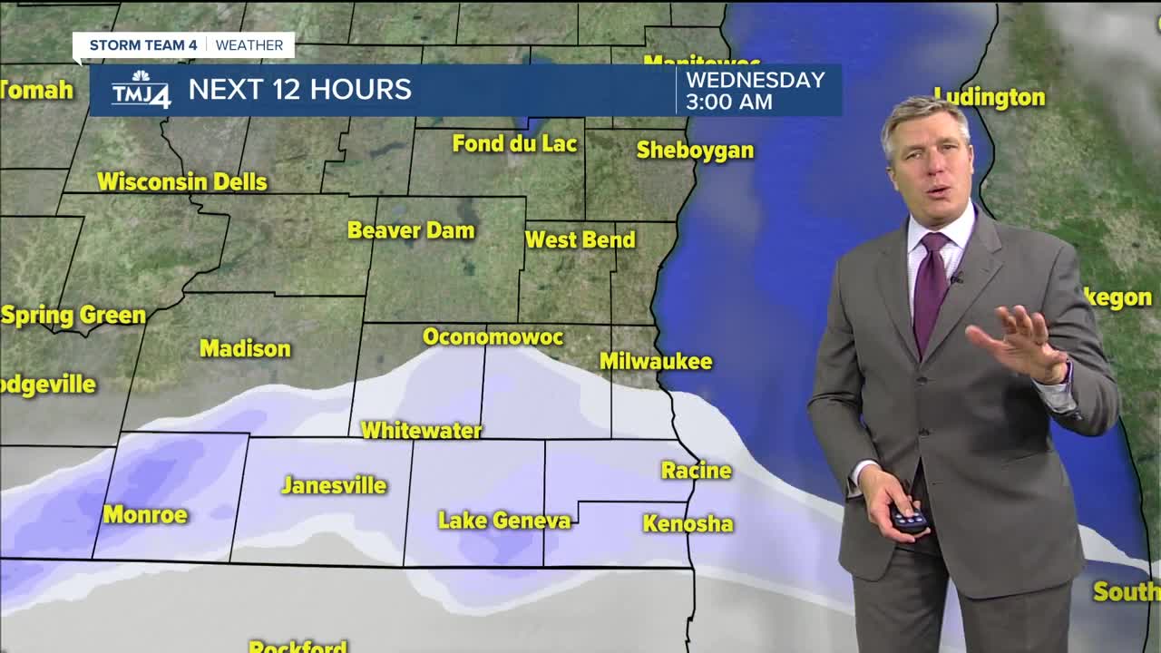 Flurries tonight, light rain Thursday