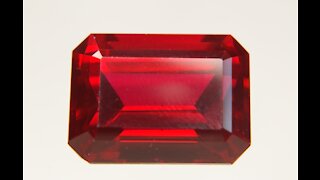 Unique Czochralski Pulled Ruby Octagon Emerald Cut 20x15 mm, 35.05 Carats