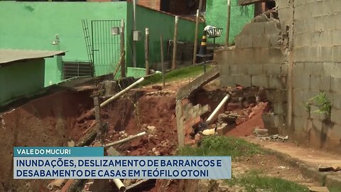 Vale do Mucuri: Inundações, Deslizamento de Barrancos e Desabamento de Casas em Teófilo Otoni.