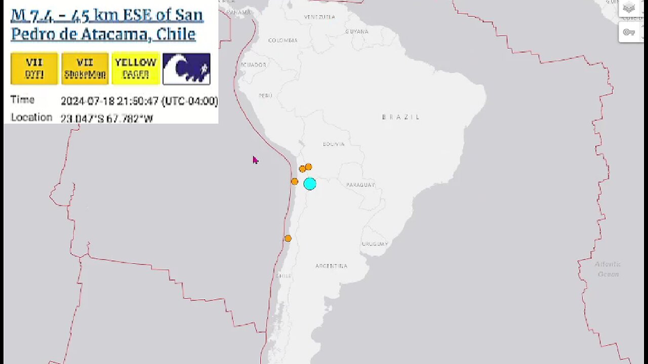 Dan's Earthquake Report...7.4 EARTHQUAKE IN CHILE!!