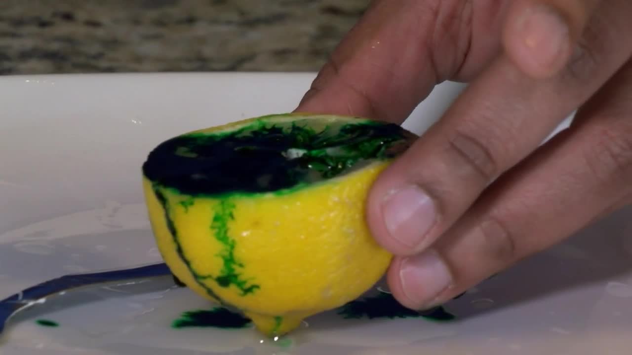 Experiments with Elissia: Making a lemon volcano