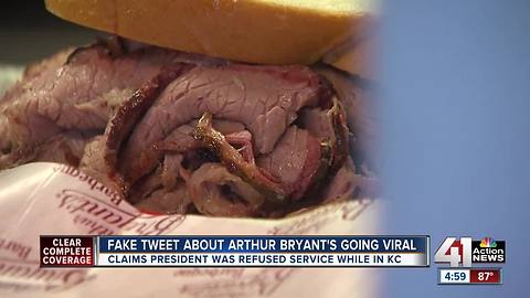 Arthur Bryant’s turned away Trump? Fake news
