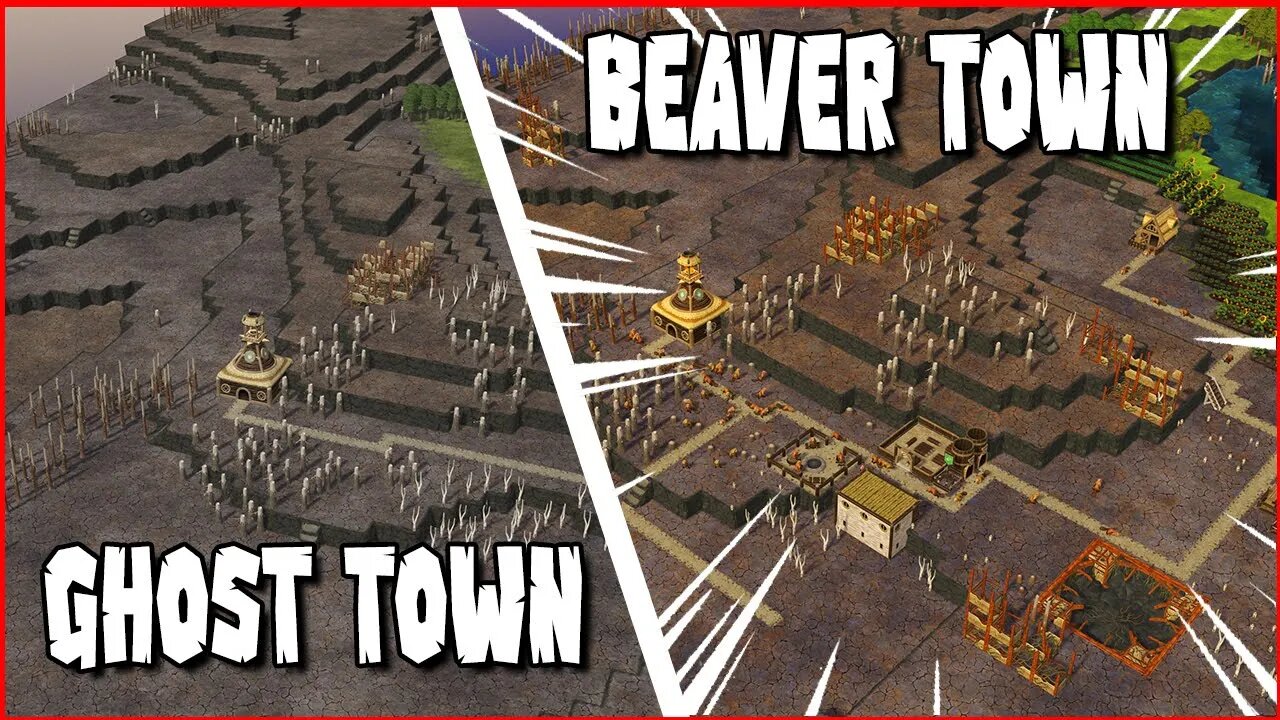 Turning a ghost town into a beaver town! Timberborn hard mode - S01E09 - AI procedural generated map