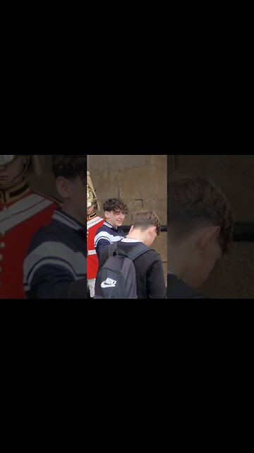 Making the kings guard laugh #horseguardsparade