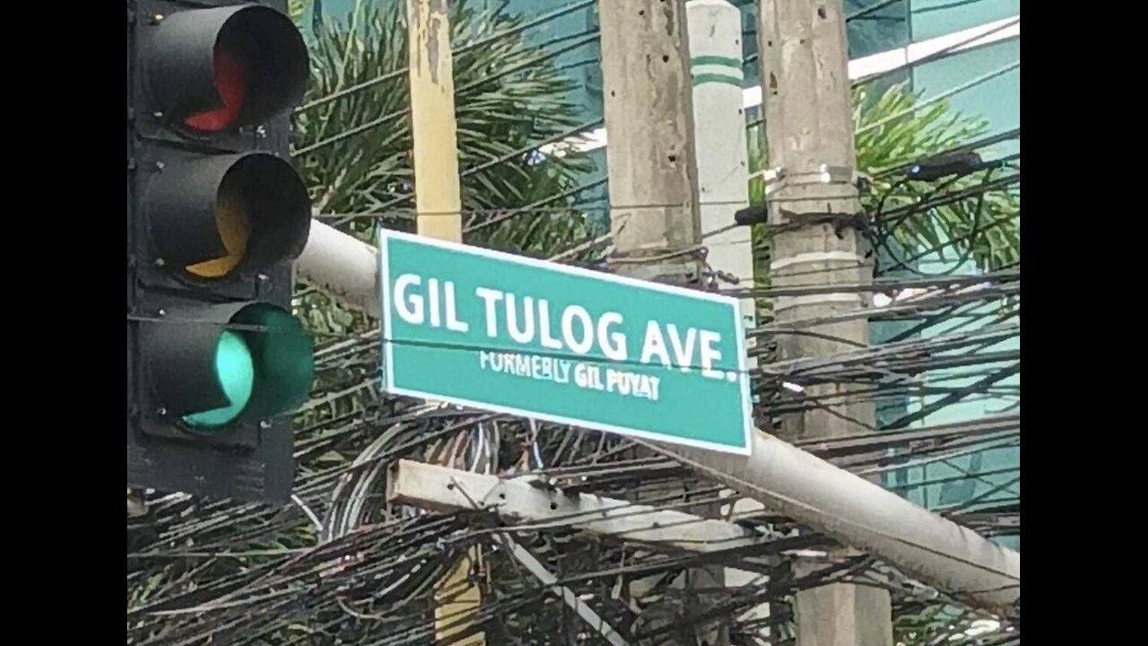 The viral "Gil Tulog" road signs that altered the original “Gil Puyat" …