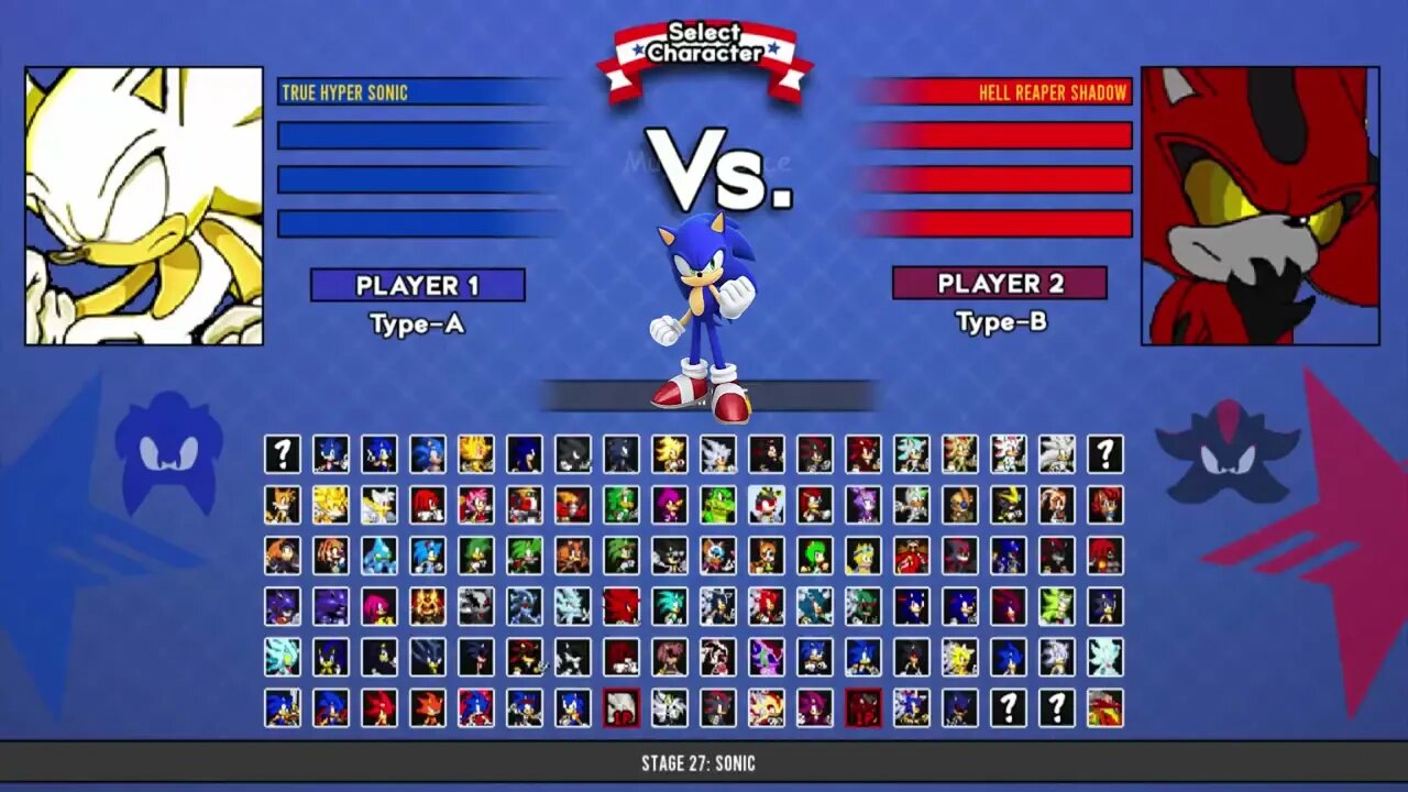 True Hyper Sonic VS Hell Reaper Shadow I Sonic Battle MUGEN HD